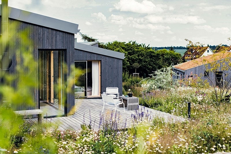 Ferienhaus Vielleichtnoch - Terrasse mit Süd-West-Ausrichtung
