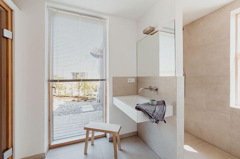 Ferienhaus Vielleichtnoch - Duschbad mit Sauna